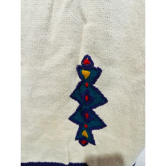 Vintage Napa Valley Rainbow Aztec Copper Button Sweater Vest Size Extra Large - Picture 5 of 9